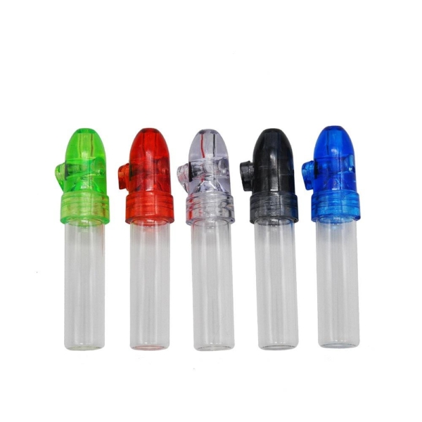 Large Glass Vial Snuff with Bullet Cap