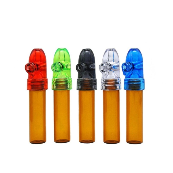 Large Glass Vial Snuff with Bullet Cap