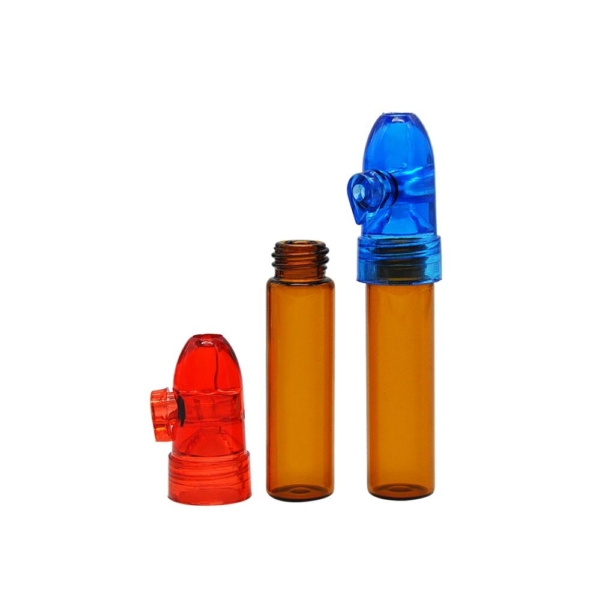 Large Glass Vial Snuff with Bullet Cap