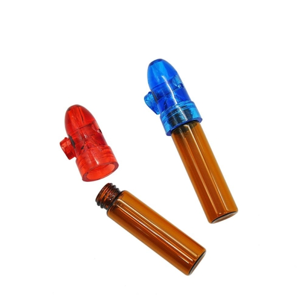 Large Glass Vial Snuff with Bullet Cap