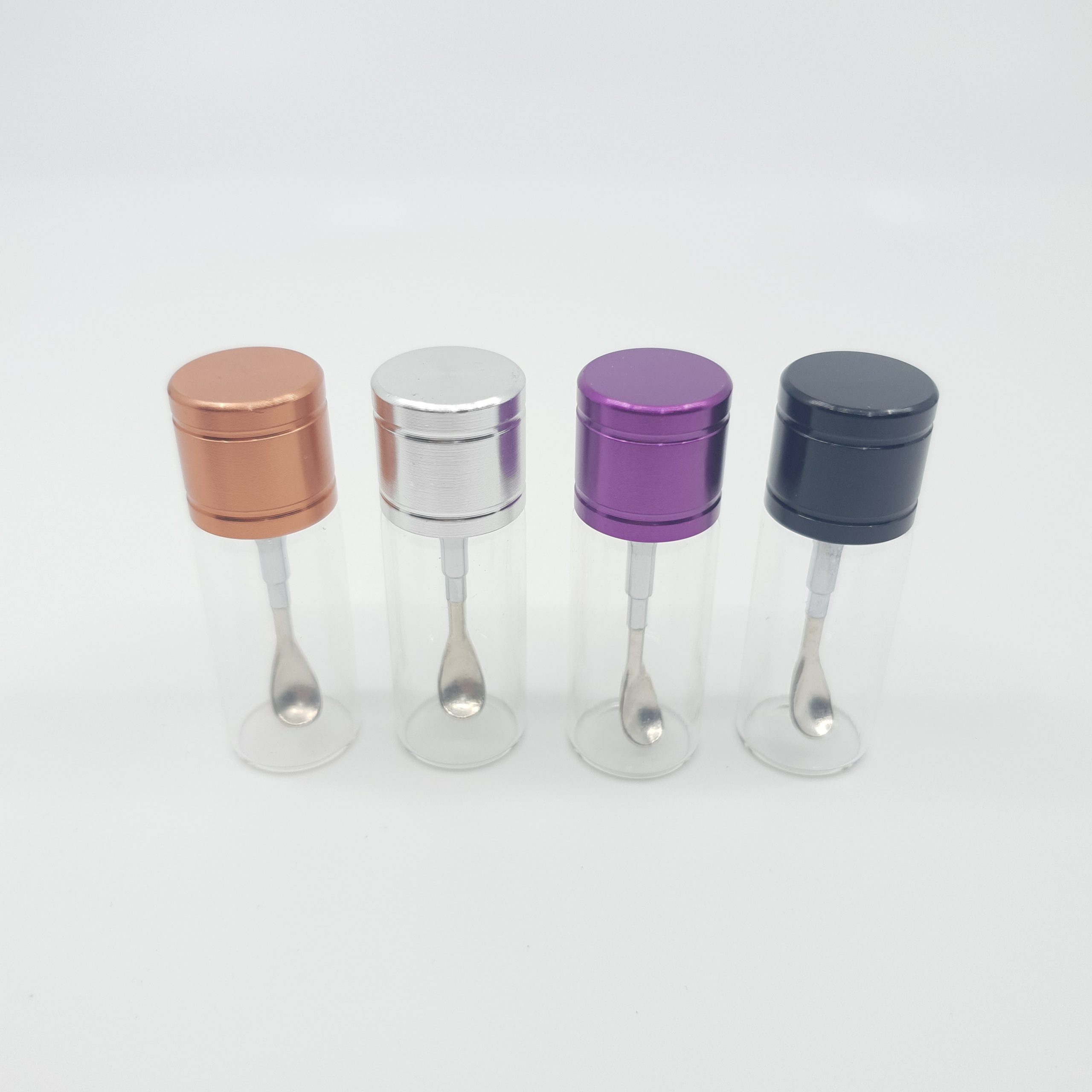 Large Glass Vial Snuff with Adjustable Spoon
