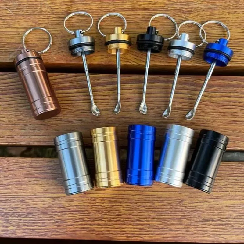 aluminium snuff container with adjustable spoon