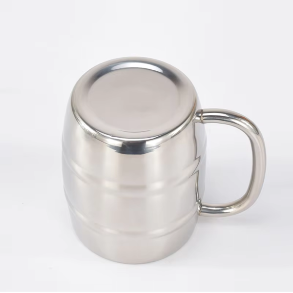 Double Stainless Steel Barrel Beer Cup - 450mL