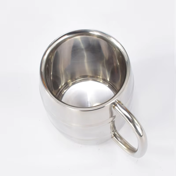 Double Stainless Steel Barrel Beer Cup - 450mL