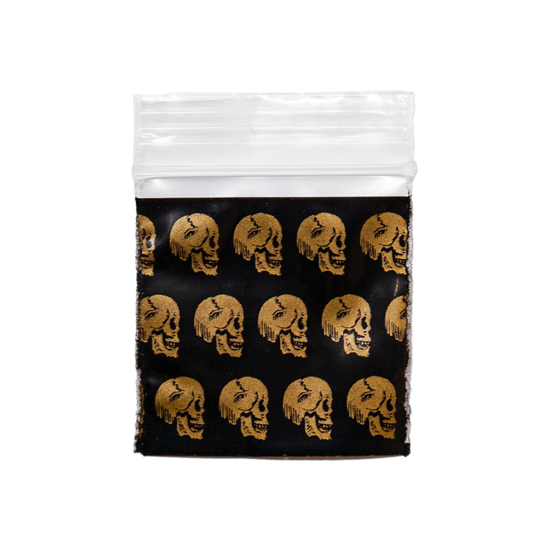 Original Apple Mini Ziplock Bags – Gold Skull – Various Sizes