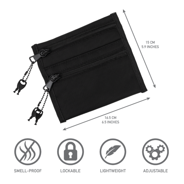 DL Bags – Smell Proof Carbon Lined Lockable Black Pouch