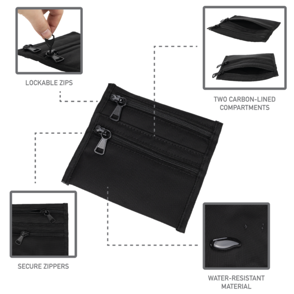 DL Bags – Smell Proof Carbon Lined Lockable Black Pouch