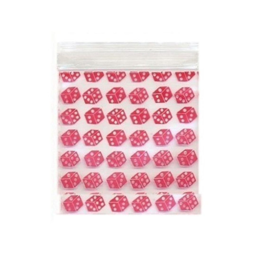 Original Apple Mini Ziplock Bags – Red Dice – Various Sizes
