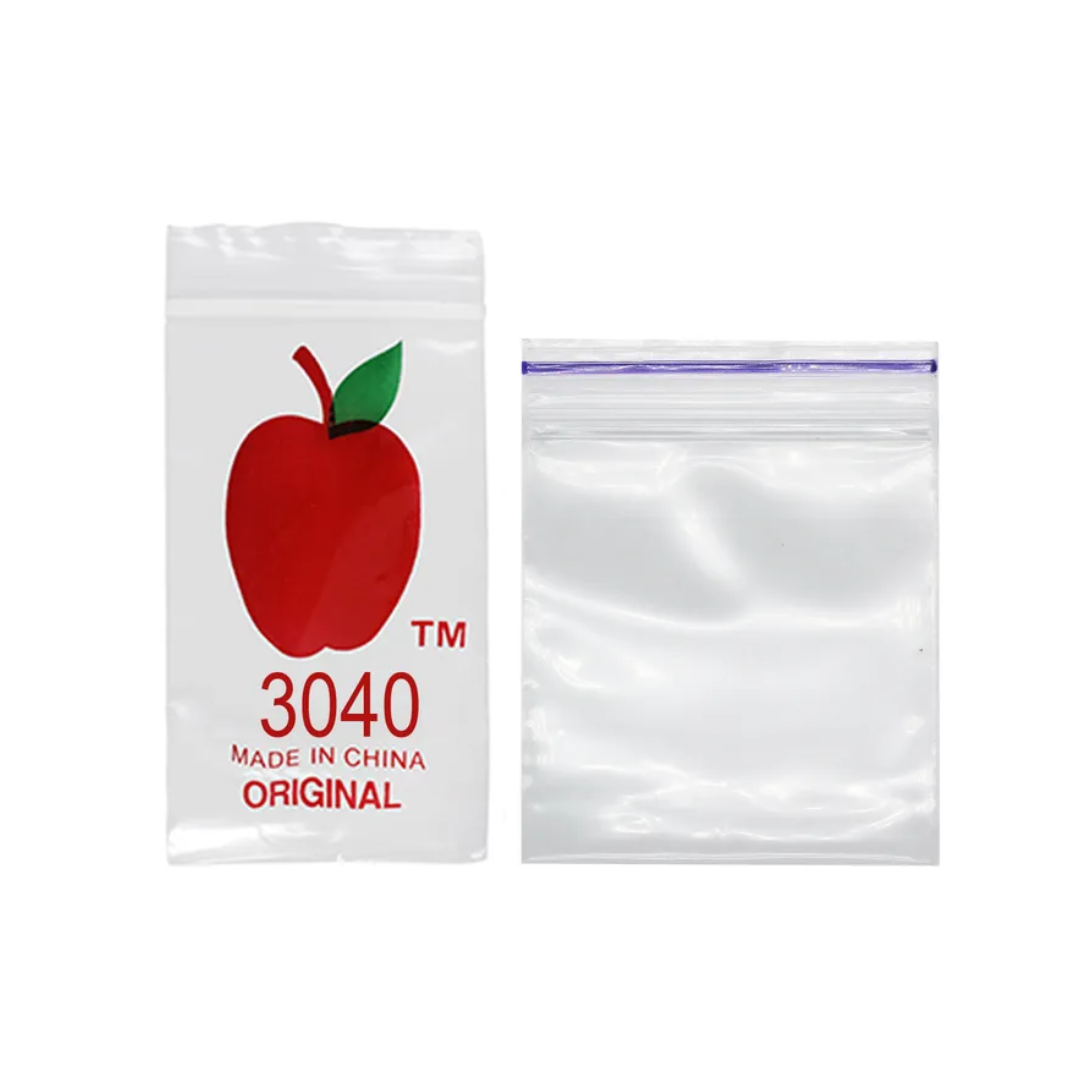 Original Apple Mini Ziplock Bags – Clear Bag (102mm x 76mm) x100