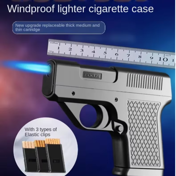 Focus – Single Jet Flame Gun Lighter with Storage Clips