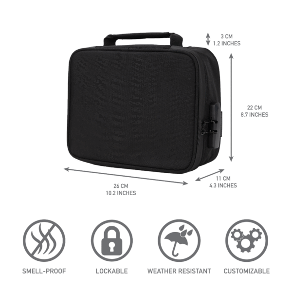 DL Bags - Smell Proof Carbon Lined Lockable Black Case
