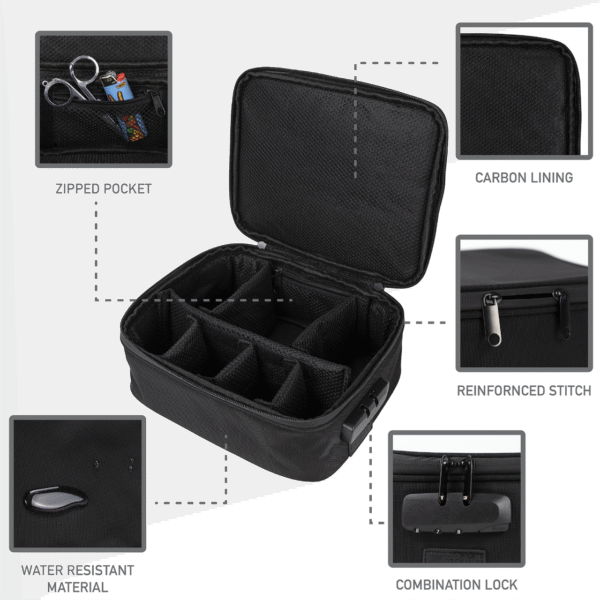 DL Bags - Smell Proof Carbon Lined Lockable Black Case