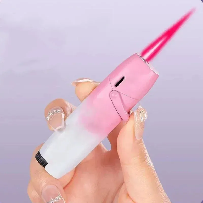 windproof pink or blue flame single jet lighter