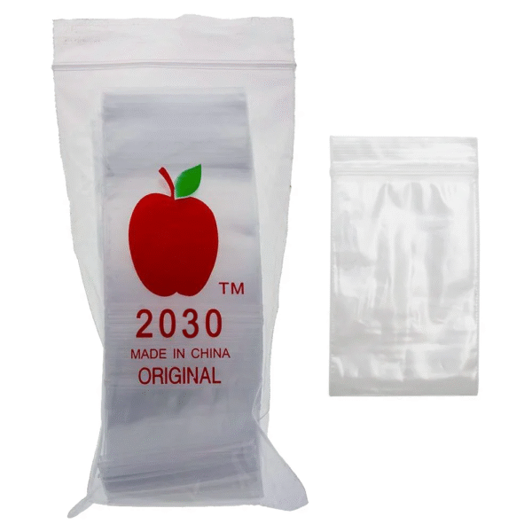 Original Apple Mini Ziplock Bags – Clear Bag (76mm x 51mm) x100