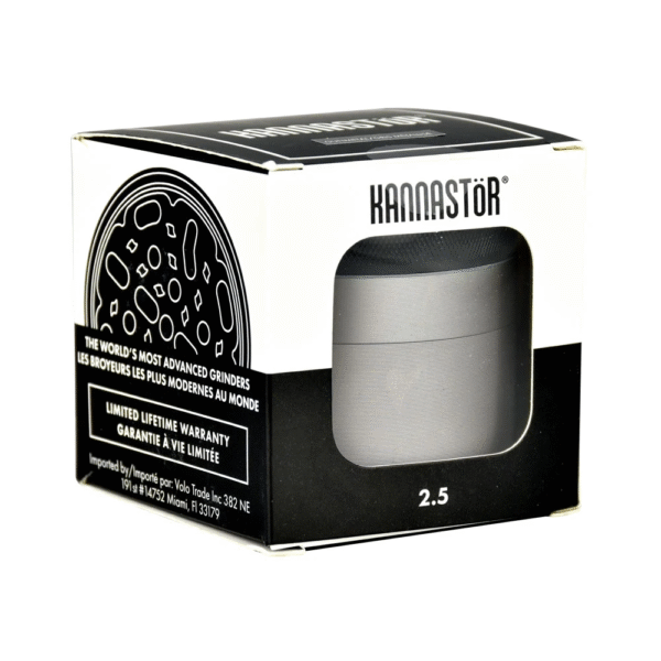 Kannastor Easy Screen 4 Piece Grinder – Gunmetal – 2.5”/63mm
