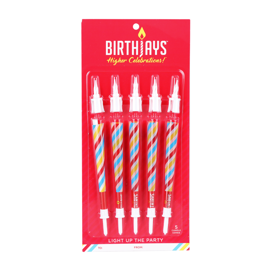 BirthJays Birthday Pre-Rolled Candle Cones - King Size - 5pc Pack