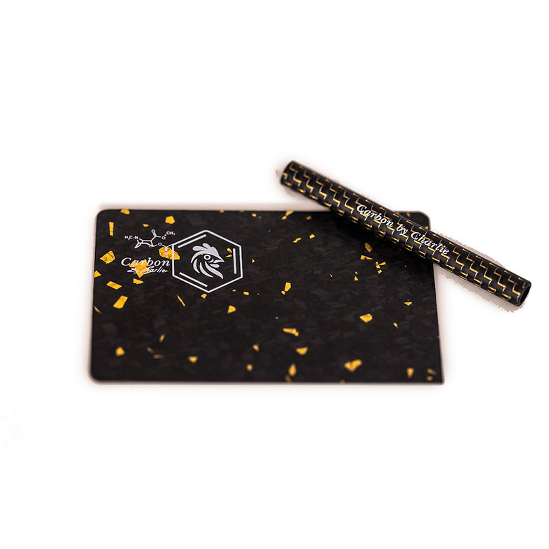 Carbon By Charlie - 24K Gold Forged Carbon Fibre Card & Straw